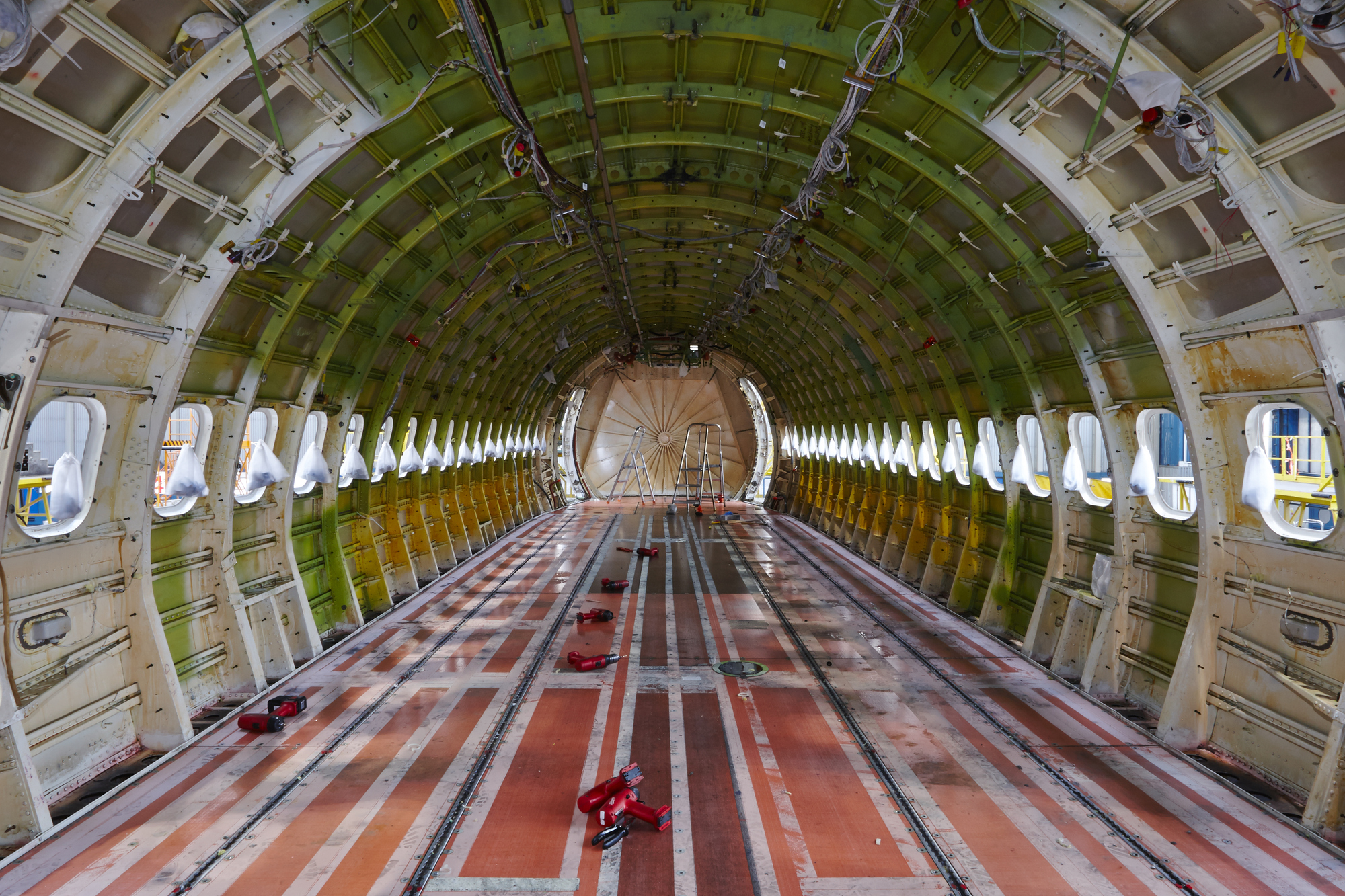 Airplane under maintenance